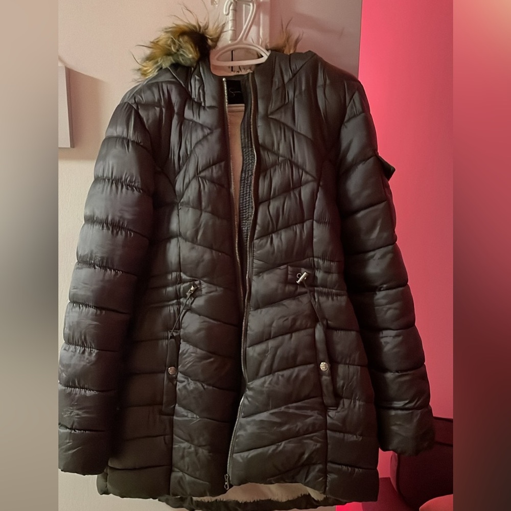 Grey faux fur Jessica Simpson winter jacket
